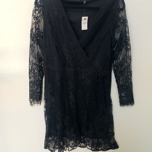 Express lace wrap dress